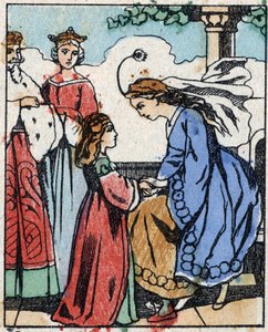 Illustration für "Riquet à la houppe", Märchen von Charles Perrault (1628-1703), französischer Schriftsteller. Holzstich von Imaging Pellerin - Epinal, späte 19. Jahrhundert. von French School