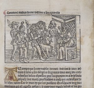 Illustration aus Le Livre du Roy Modus et de la Reine Racio von Henri Ferrieres, 1486 von French School