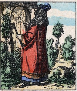 Illustration des Märchens „Raminagrobis und die Mäuse“ Holzgravur von Imaging Pellerin - Epinal, sp. 19. Jahrhundert.
