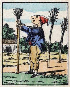 Illustration des Märchens „Wahrhaftige Geschichte von Jeannot Serinet“. Holzgravur von Imagery Pellerin - Epinal, sp. 19. Jahrhundert. von French School