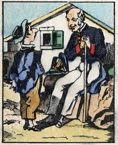 Illustration der Geschichte „Wahre Geschichte von Jeannot Serinet“. Holzschnitt von Imagery Pellerin - Epinal, sp. Ende des 19. Jahrhunderts. von French School