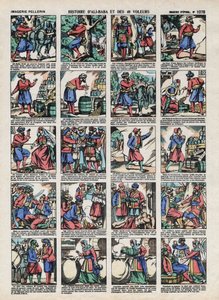 Bilder von Epinal aus dem Haus Pellerin - ca. 1913 - Illustration für die Geschichten aus Tausendundeiner Nacht. Geschichte von Ali Baba und den 40 Räubern von French School