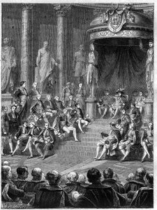 Imperiale Sitzung im Senat: Rede Napoleons über die Verfassung des neuen Königreichs Italien im Jahr 1805