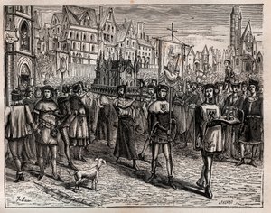 Im Jahr 1318 rief der Bischof von Paris den Klerus der Stadt zur Überführung der Reliquien des Heiligen Magloire zusammen - Eine Prozession begann, die Kirche Saint-Magloire in der Rue Saint-Denis zu verlassen und ging über die Rue aux Ours zum Friedhof vo