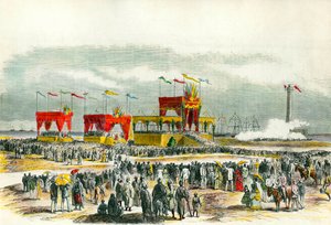 Einweihung des Suezkanals in Ägypten 1869: das „Te Deum“ wird in Port Said gesungen. Der Kanal wurde geschaffen, um das Rote Meer mit dem Mittelmeer zu verbinden.