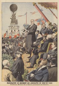 Einweihung des Denkmals für die Aeronauten der Belagerung von Paris von French School