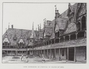 Innenhof der Hospices de Beaune von French School