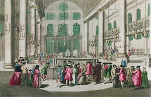 Innenansicht einer Synagoge während des Purim-Festes von French School