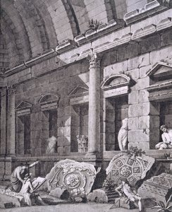 Innenansicht des Tempels der Diana, Nimes, aus Antiquités de la France: Vol I, Monuments de Nimes von French School