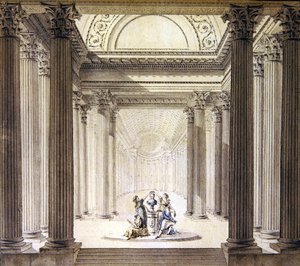 Innenansicht des Tempels der Tugend, ca. 1770 von French School