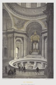 Innenansicht der Kuppel und des Grabes von Napoleon I., Les Invalides, Paris von French School