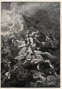 Italienische Kriege - Schlacht von Fornovo - Liga von Venedig besiegt durch den französischen König Karl VIII. - 1. Italienischer Krieg - Schlacht von Fornovo (Italien) unter Karl VIII. am 6. Juli von French School