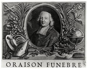 Jacques Benigne Bossuet (1627-1704), Frontispiz von Oraison Funebre von Bossuet von French School