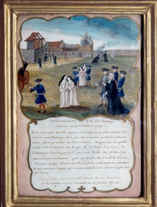 Jansenismus: Zerstörung der Abtei von Port-Royal-des-Champs im Jahr 1709 wegen Häresievorwürfen. Anonyme Gouache des 18. Jahrhunderts. Port Royal, Musee Des Granges