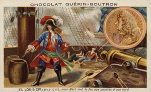 Jean Bart zündet Schießpulver auf seinem Schiff an