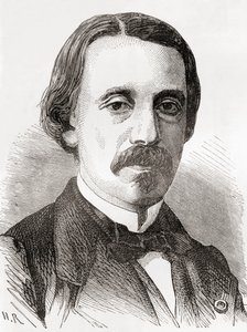 Jean Bernard Léon Foucault, aus Les Merveilles de la Science, veröffentlicht um 1870 (Stich) von French School