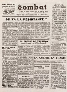 Journal COMBAT - Nummer 54 - Februar 1944 - Organ der vereinten Widerstandsbewegungen. (Untergrundzeitung) - Wohin wird der Widerstand gehen