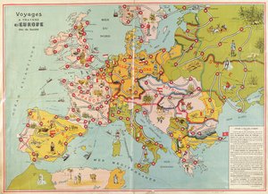 Reisen durch Europa Brettspiel, ca. 1875