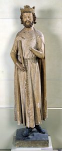 König Childebert I (497-558) aus der Abtei Saint-Germain-des-Prés, ca. 1239-44 (Kalkstein) von French School