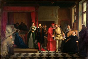 König Franz II. (1544-60) auf seinem Sterbebett, 1865 von French School