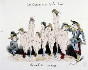 Die Kommune: Conseil de révision des amazones de la Seine - Zeichnung, Musée Carnavalet
