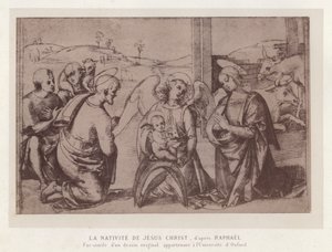 Die Geburt Jesu Christi, nach Raphael, Faksimile einer Originalzeichnung der Universität Oxford