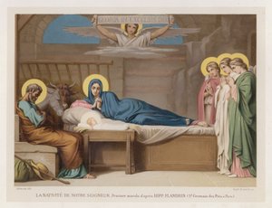 Die Geburt unseres Herrn, Wandmalerei nach Hipp Flandrin, St. Germain des Pres, in Paris von French School