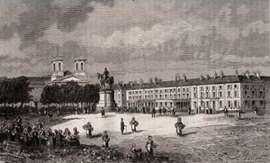 La Roche-sur-Yon - Pays de la Loire - Place Napoleon - Gravur in „France illustrée: Geographie, Geschichte, Verwaltung, Statistik“ von V.-A. Malt-Brown. 1884