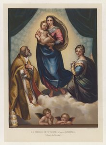 Die Sixtinische Madonna, nach Raphael, Museum von Dresden von French School