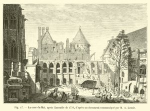 Der Maihof nach dem Brand von 1776, nach einem Dokument von M. A. Lenoir von French School
