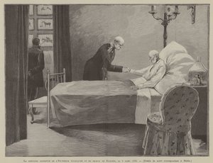 Das letzte Treffen von Kaiser Wilhelm und Prinz Bismarck, am 8. März 1888 (Gravur)