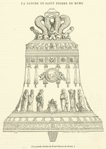 Die große Glocke von Sankt Peter in Rom (Gravur) von French School