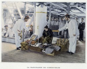 Der Lebensmittelhändler - in „Album militaire - Marine: Das Leben an Bord“ von French School