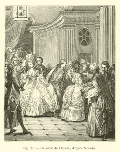 Der Ausgang der Oper, nach Moreau von French School