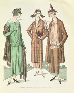 Damenmode, Illustration aus La Veritable Mode Francaise de Paris, 1924 von French School