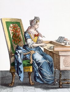 Dame am Schreibtisch von French School