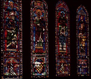Lanzettenfenster aus dem südlichen Querschiff, ca. 1217-25 von French School