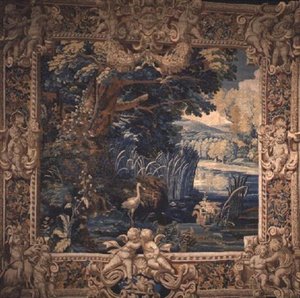 Landschaft, Paris, frühes 17. Jahrhundert (Woll- und Seidenteppich) von French School