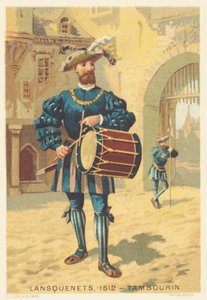Landsknechte, Tambour im Jahr 1512 (Söldner, hauptsächlich Deutsche, im 15. und 16. Jahrhundert)