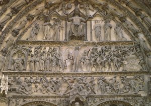 Jüngstes Gericht, Tympanon des zentralen Portals der Westfassade, 13. Jahrhundert