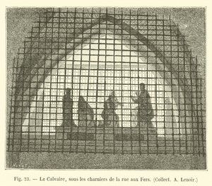 Das Kalvarienberg, unter den Beinhäusern der Rue aux Fers, Sammlung A. Lenoir von French School