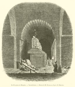 Das Serapeum von Memphis, Innenansicht (Gravur) von French School