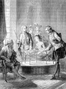 Der Eimer von Mesmer (Frederic Antoine Mesmer - Franz Anton Mesmer) - in „Wunder der Wissenschaft“ von Figuier von French School