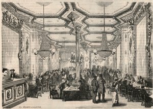 Das Café Pierron in Paris im 19. Jahrhundert - Gravur in „Tableau-de-Paris“ von Edmond Texier 1852