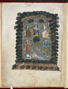 Le songe du vergier, zugeschrieben Évrart de Trémaugon, Royal MS 19 C IV, f.1v von French School