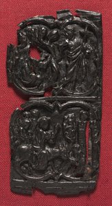 Lederpaneel, ca. 1350-1400
