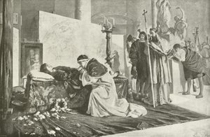Leo X. am Sarg von Raffael (Gravur) von French School