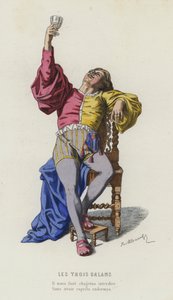 Les Trois Galans (farbiger Stich)