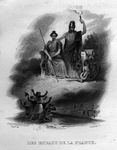 Les enfants de la France Chanson de Béranger in „Œuvres complètes“ (1834) von Pierre Jean de Béranger (1780-1857), französischer Dichter und Liedermacher. von French School