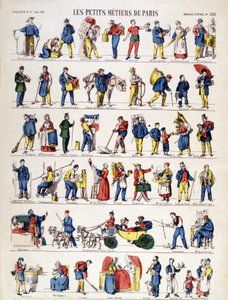 Les petits métiers de Paris, Bild von Epinal aus dem 19. Jahrhundert (Gravur) von French School